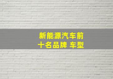 新能源汽车前十名品牌 车型